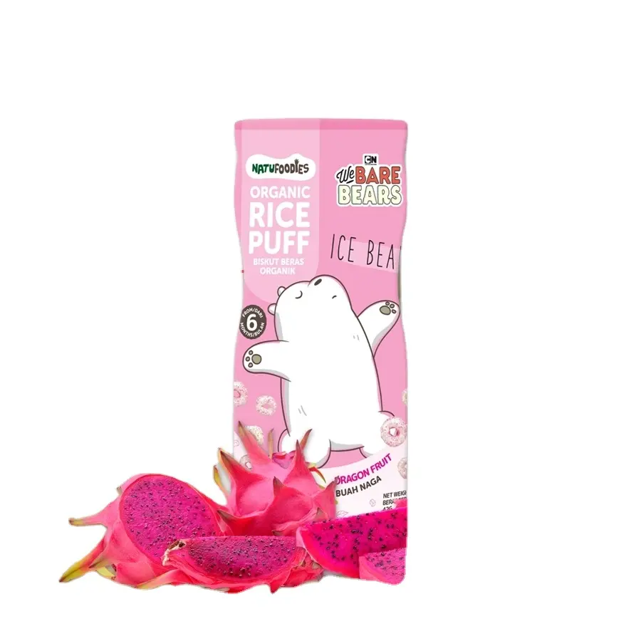 Malaysia popular rice puff special edition we bare bare series flavor dragon fruit baby food suitable for baby biscuit & puff