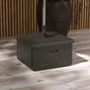 Marrone 3-in-1 per esterni 175 libbre. Fioriera con Ruote e Maniglie, Tavolino da Esterno con Foro per Giardino/Cortile - Product Image 2