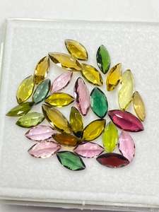 พลอยทัวร์มาลีนธรรมชาติทรงมาร์คีส์ หลายขนาด  แบบเจียระไน  ขนาด 3x6 4x8 5x10 6x12 มม. สำหรับทำเครื่องประดับ - Product Image 3