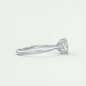 Bague de fiançailles style cathédrale avec halo caché, diamant de laboratoire taille coussin de 2,80 carats et or blanc 14 carats - Product Image 2