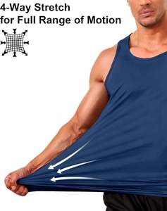 Camiseta sin mangas para hombre, vibrante, de tacto suave, con ventilación, de poliéster, transpirable, de secado rápido, ecológica, ligera, cómoda, con caída fluida y sensación fresca. - Product Image 2