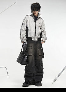 Pantalon cargo baggy tendance de haute qualité pour homme et femme, effet délavé soleil, streetwear décontracté, pantalon baggy unisexe - Product Image 2