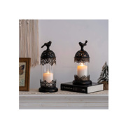 Grande lanterne en métal et verre, lampe à bougie faite à la main, centres de Table de mariage, décoration de noël