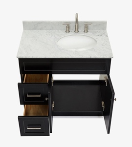 Mueble de Baño Personalizado Felix de 37 Pulgadas con Lavabo a la Derecha, Solo Mueble, 4 Opciones de Acabado, Fabricante OEM de Vietnam - Product Image 5
