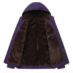 Men's Warm Hooded Quilted <b>Jacket</b> Soft <b>Fleece</b> <b>Lining</b> Casual Winter Coat for Daily Wear - Product Image 4