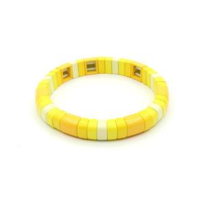 Geometric Bohemian Beaded Bracelet Acrylic Resin Gold Plated Casual Sporty Unisex Bangle Multicolor Stackable Gift Jewelry - Product Image 6