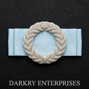 Insignias bordadas personalizadas de alambre de lingotes de plata, hechas a mano, con cinta azul claro, para regalia masónica, parche de corona trenzada - Product Image 1