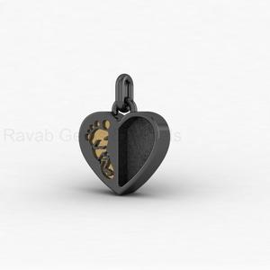Plata de Ley 925 Sólida, Chapada en Oro de 14K, Dije de Corazón Personalizado con Huellas de Bebé, Engaste de Bisel, Joyería de Resina DIY para Recuerdo - Product Image 6