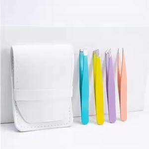 Ensemble de pinces à épiler professionnelles en acier inoxydable rose, lisses, à pointe inclinée, plates, de précision, pour l'épilation, outil de beauté, logo personnalisé - Product Image 6