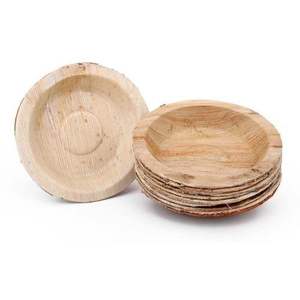 Assiettes de luxe biodégradables rondes en feuilles de palmier d'arec avec vaisselle jetable pour la restauration, les restaurants, les cafés et les événements - Product Image 1