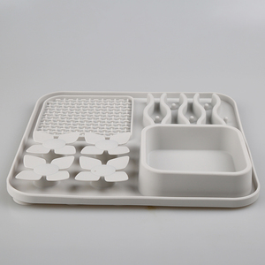 Bandeja de silicona para alimentar mascotas con compartimento, tazón de alimentación lenta para almacenamiento y organización de alimentos húmedos - Product Image 5