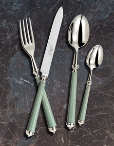 Elegant Flatware Set Gold Tone <b>Plastic</b> Handle Dishwasher Safe Wedding Cutlery Metal Utensils High <b>Mirror</b> Polish - Product Image 3