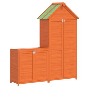 Caseta de Jardín de Madera Contrachapada de Pino Sólido Marrón para Almacenamiento de Herramientas - Product Image 2