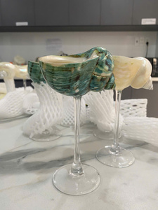 factory Conch Shells Glass Cup Wine Glasses Fruit Juice Cups Coffee <b>Mugs</b> Breakfast Milk <b>Mugs</b> Glass Shell Base <b>Mugs</b> Natural craft - Product Image 2