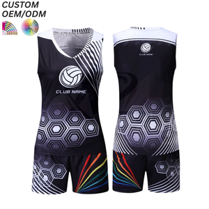 Ensemble Maillot et Short Personnalisé de Volleyball 100% Polyester/Spandex Séchage Rapide Respirant Coupe Ample Support OEM ODM - Product Image 5