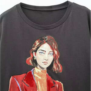 Camisetas Personalizadas para Mujer, Fabricante OEM, Camiseta de Algodón Estampada de Primera Calidad, Tejido Suave y Cómodo para Marcas de Moda, Pedidos al por Mayor - Product Image 6