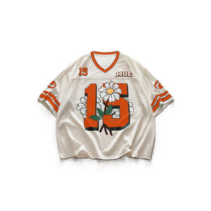 Maillot de football américain unisexe personnalisé de haute qualité, imprimé sur le devant, en maille respirante, antibactérien, vente en gros, service OEM d'été - Product Image 2