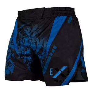 Quick drying and comfortable double layer Muay Thai shorts Oil painting print heat sublimation high quality