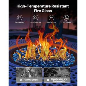 Perline Riflettenti Diamantate da 1 Pollice/25,4 mm Resistenti alle Alte Temperature 10LBS/4,5KG per Accessori per Bracieri e Caminetti - Product Image 3