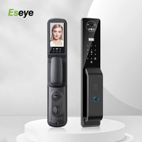 Serrure de porte intelligente 3D avec reconnaissance faciale et empreinte digitale, contrôle à distance Tuya Cloud WiFi, sonnette numérique, accès par carte-clé et mot de passe en aluminium