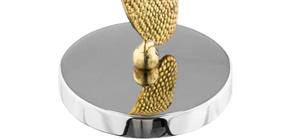 Brûleur d'encens abstrait en métal, bol de luxe argenté pour Bakhoor avec support texturé en galets dorés, décoration artistique moderne - Product Image 4