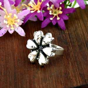 Bague fine en argent sterling 925 avec pierre précieuse turquoise cheval blanc, motif floral, style western, bijoux raffinés pour femme - Product Image 4