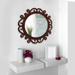 Scandinavian Design <b>Bathroom</b> LED Mirror with Touch Sensor Beveled Edge 18x18 Inch Wall Mirror 3 Light Effects - Product Image 5