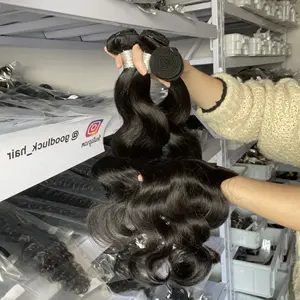 Goodluck 100% Raw Virgin Malaysian Indian Bundle Weave Human Hair Peruvian Virgin Human Hair Weave human hair bundles