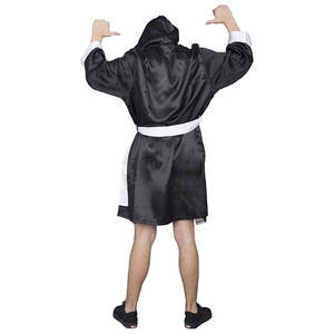 Robe de boxe d'Halloween avec capuche, déguisement de combattant, tenue de champion en satin pour hommes, femmes et enfants - Product Image 3