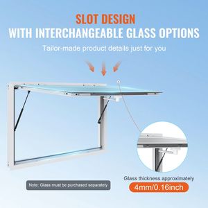 Finestra di Servizio in Alluminio 53x33 Pollici con Gancio per Tenda, Apertura a 85 Gradi per Chioschi e Food Truck - Product Image 3