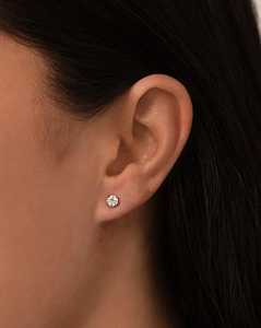 Pendientes de tuerca con racimo de diamantes de oro macizo de 14k, corte marquesa y princesa, cultivados en laboratorio, con cierre de fricción, clásicos para uso diario, precio de fábrica - Product Image 2
