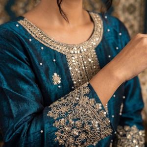 Premium Heavy Silk <b>Sequins</b> Embroidered Ready To Wear <b>Top</b> With Chinon Bottom And Dupatta Wholesale Rate By Royal Export - Product Image 5