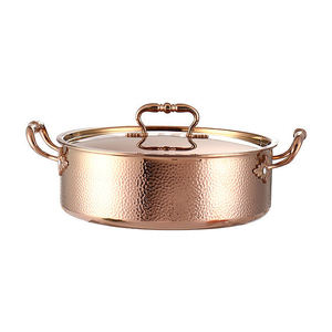 New Style <b>Food</b> <b>Server</b> Double Wall Hot Pot Stainless Steel Hammered Design Insulated Casseroles Serving Hot Pot With Handles - Product Image 2