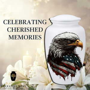 American Eagle Cremation <b>Urn</b> for Adult Ashes Patriotic USA Flag Memorial <b>Urn</b> <b>Large</b> Keepsake - Product Image 6