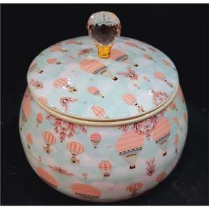 Pot à fruits secs de luxe nordique à motif floral |   Panier en métal grillagé, boîte en métal |   Pot à bijoux et bonbons décoratif avec poignée portable - Product Image 5