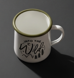White Iron Enamel Mug Into The Wild Forest Mountain Print Metal Coffee <b>Cup</b> Wholesale Direct Factory Partner Market Global Hub - Product Image 2