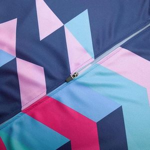 Maillot de cyclisme sans manches pour femme, motif géométrique, bleu, rose, violet, coupe-vent, respirant, gilet de vélo, haut de performance pour le cyclisme - Product Image 4