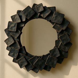 Miroir mural décoratif sans cadre en verre, fait main, en bois irrégulier, moderne, pour chambre à coucher, salle de bain, salon, salle à manger - Product Image 3