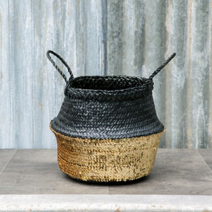 ตะกร้าสานใส่ของสำหรับตกแต่งบ้านและจัดเก็บของจากหญ้าทะเลทนทานเป็นมิตรต่อสิ่งแวดล้อมสไตล์เวียดนาม - Product Image 3