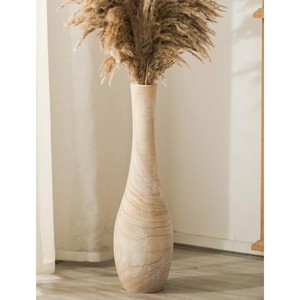 Jarrón Alto Rústico de Madera de Pino Blanqueada con Acabado Desgastado, Venta al Por Mayor - Product Image 3
