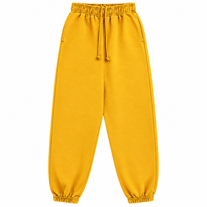 Men's Yellow Midweight Sweatpants Casual <b>Elastic</b> <b>Waist</b> Drawstring Jogger Pants Men's Premium Fashion <b>Trousers</b> Exporter - Product Image 1