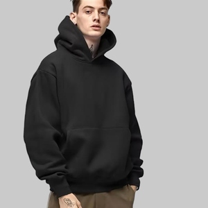 Wholesale High Quality 100% Cotton 400gsm Heavyweight Wholesale Blank Custom Fleece Pullover Oversized Men's Hoodies - Product Image 1