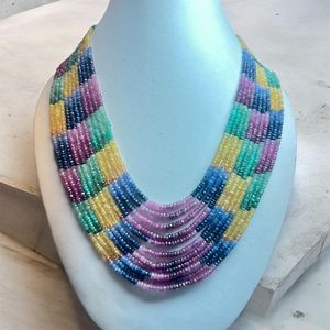 Natural Emerald <b>Ruby</b> Sapphire Multi Color Faceted Rondelle Beads 11 Strands TASBIYA GEMS Third Party Appraised <b>Necklace</b> Buy Now - Product Image 5