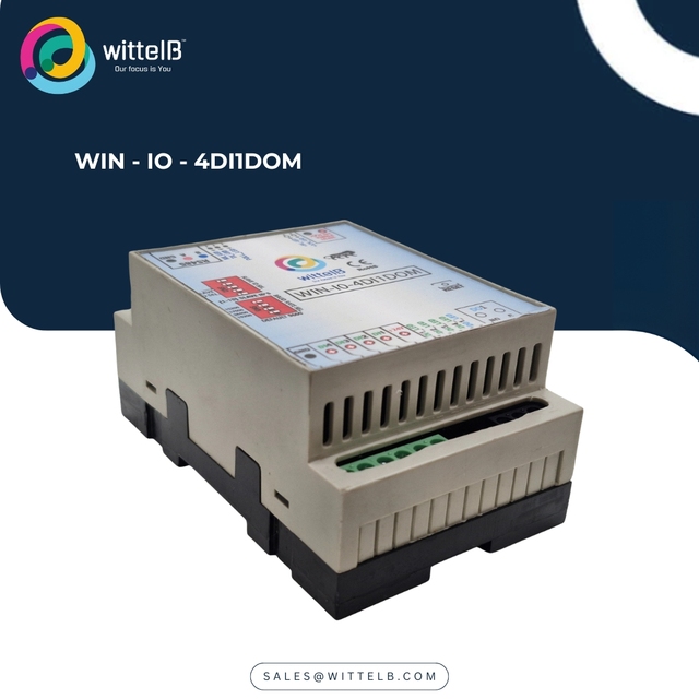 Modbus RTU RS485 IO Module 4DI 1DO | Industrial Digital Input & Output Controller | PLC Remote I/O for Automation Systems