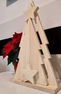 Ensemble de décorations de Noël en bois sur le thème de la romance, marron naturel, triangulaires, pour table, fête de fin d'année, durables et écologiques - Product Image 2