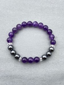 Star Vintage Luxury 14K Gold Plated Sterling Silver Amethyst Beaded Strand Hand Carved Women's <b>Bracelet</b> October Birthstone Gift - Product Image 4