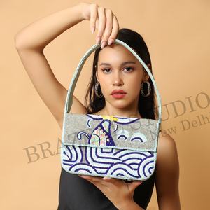 Nuevo Bolso de Mano BRAZEAL STUDIO para Mujer, Diseño de Moda, Bordado a Mano con Cuentas, Patrón Geométrico, Tipo Clutch - Product Image 4