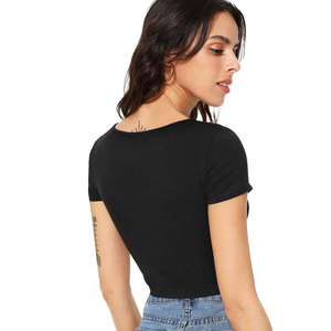 Haut court pour femme Solid Trader Chic, mode urbaine, tissu respirant, ourlets soignés, confort supérieur, style de vie actif et flexible - Product Image 5
