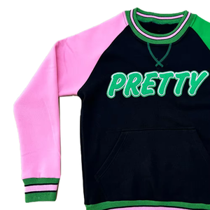 Cardigan tricoté personnalisé pour l'université, col en V unisexe, couleurs noir et rose, logo personnalisé sur le devant, 100% coton - Product Image 4