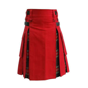 กระโปรงสจวตผ้าฝ้ายสีแดงไฮบริดสก็อตสีดำและกระโปรงแฟชั่นใหม่ - Product Image 1